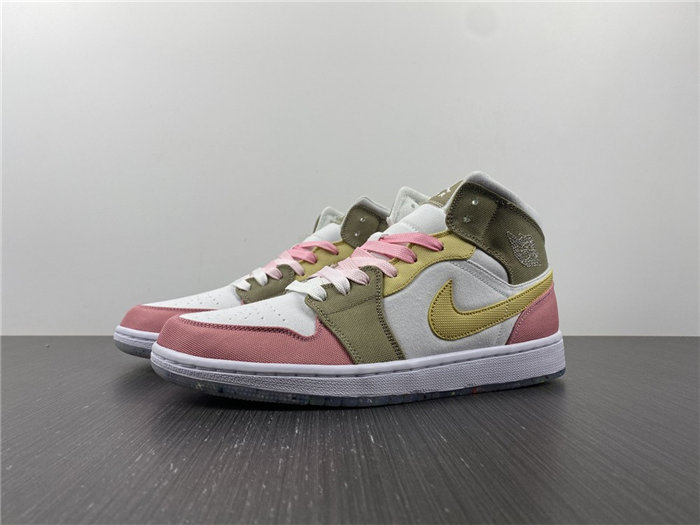 Jordan1 Mid SE Pastel Vivid Green Grind  DJ0338-100