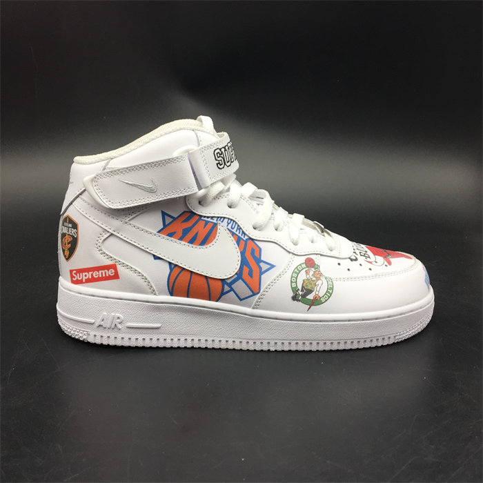 Nike Air Force 1 Mid Supreme NBA White AQ8017-100