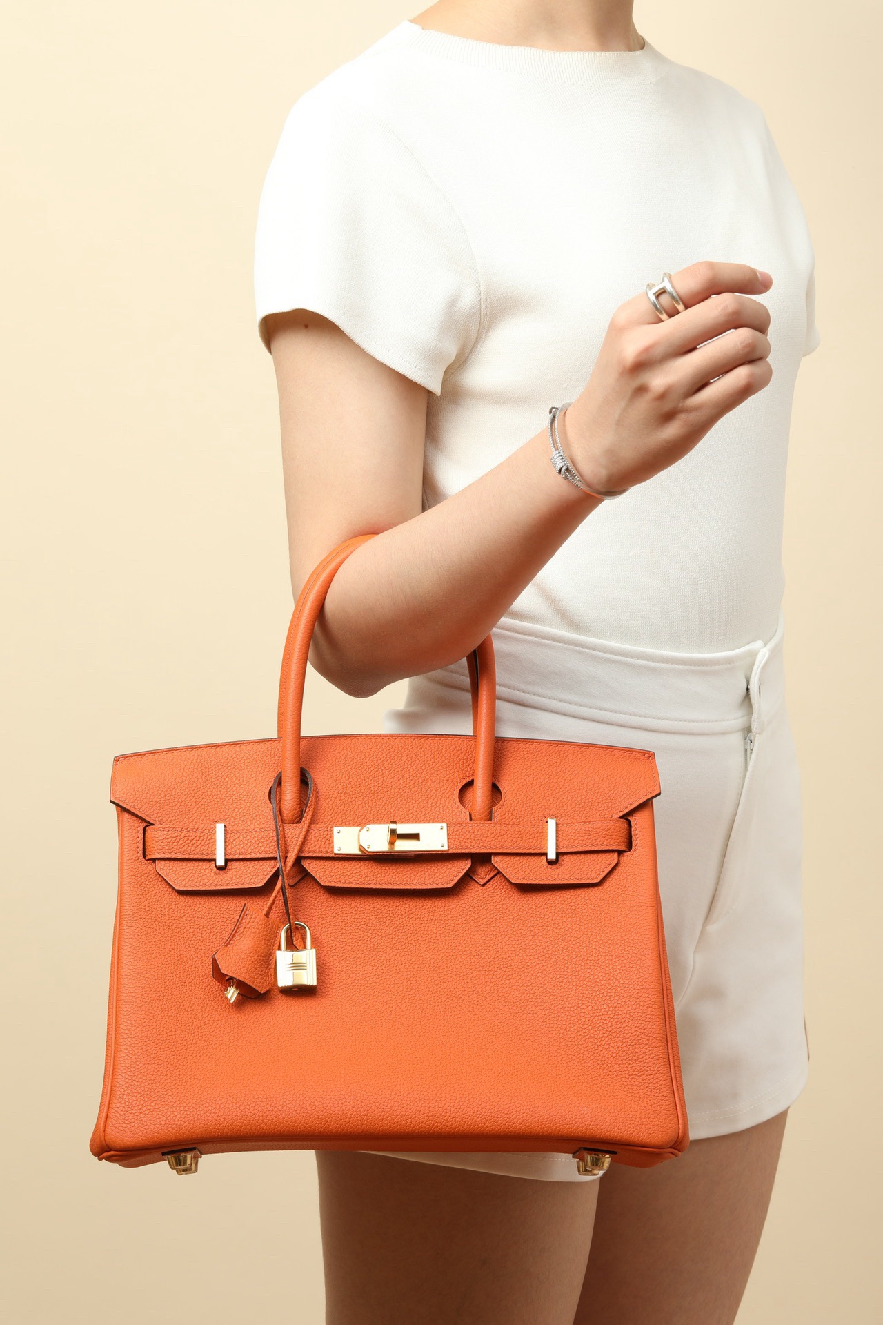 H**mes birkin 25 togo orange h (25 or 30 cm)