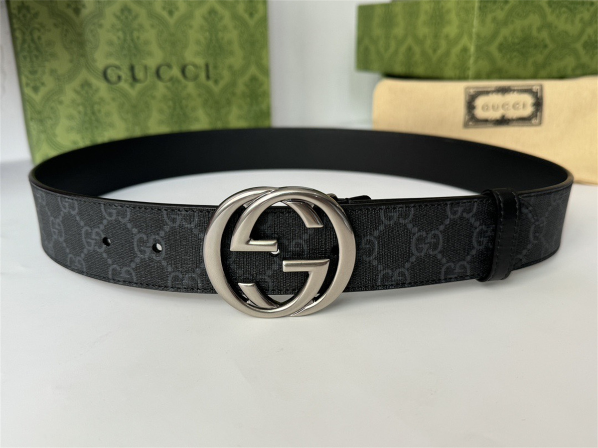 GUCCI Black Supreme Canvas Belt