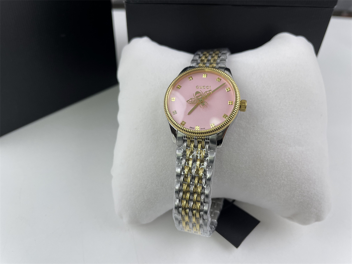 G*u*i ladies watch gold pink bee