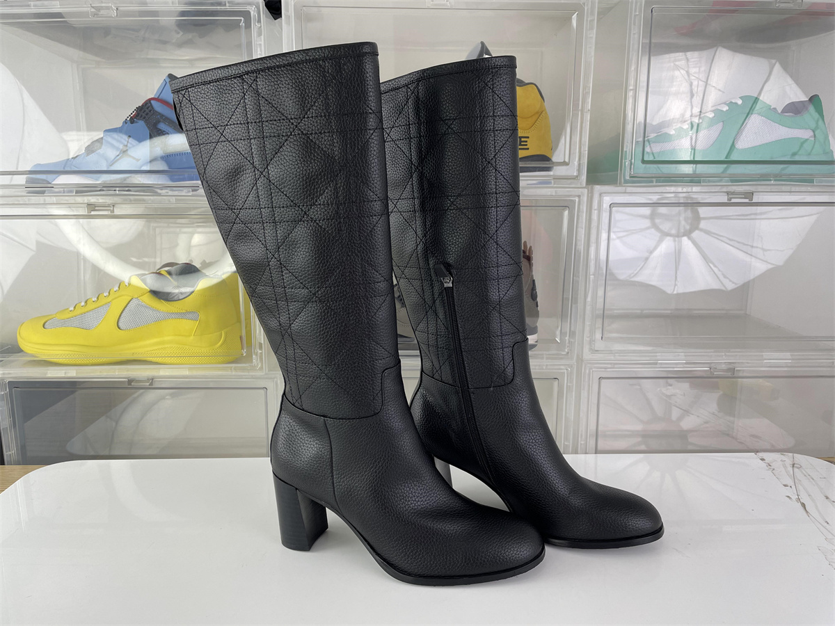 DIOR ladies Black leather High Boost, (7cm high heel)