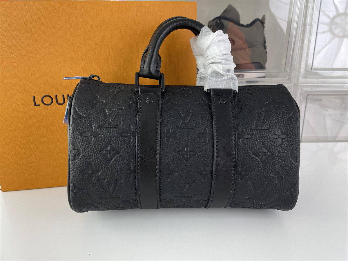 LV Louis Vuitton KeepALL XS travel bag Black color,(25 x 15 x11 cm)