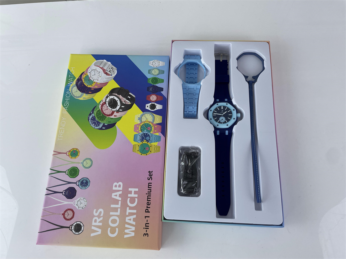 AP RoyalPop Swatch UNC blue Auto machine watch 3 bands for a set