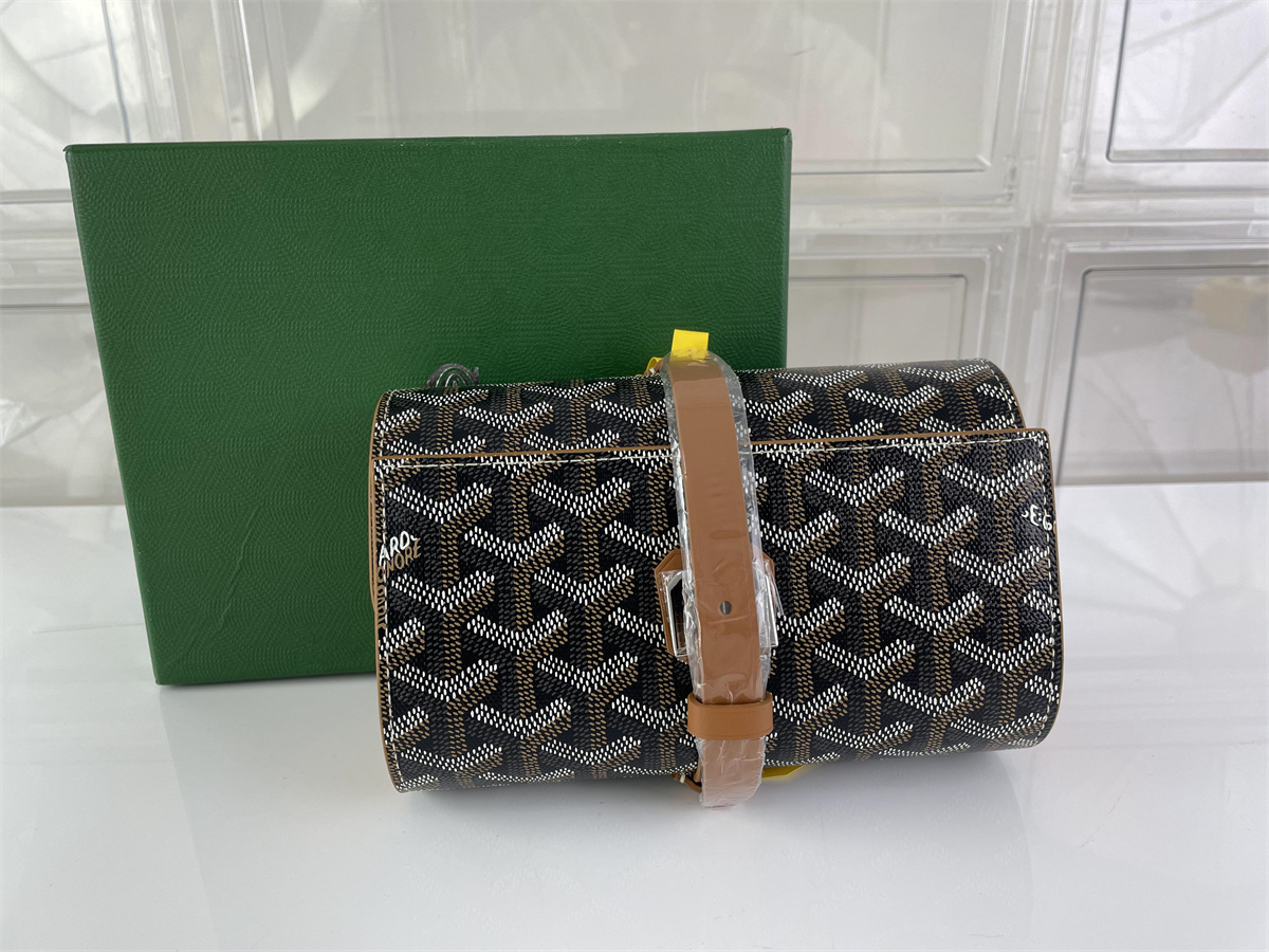 GOYARD DOUBLE Brown color Watch bag box for 2 watches, (16 x 10.5 x 6.5 cm)
