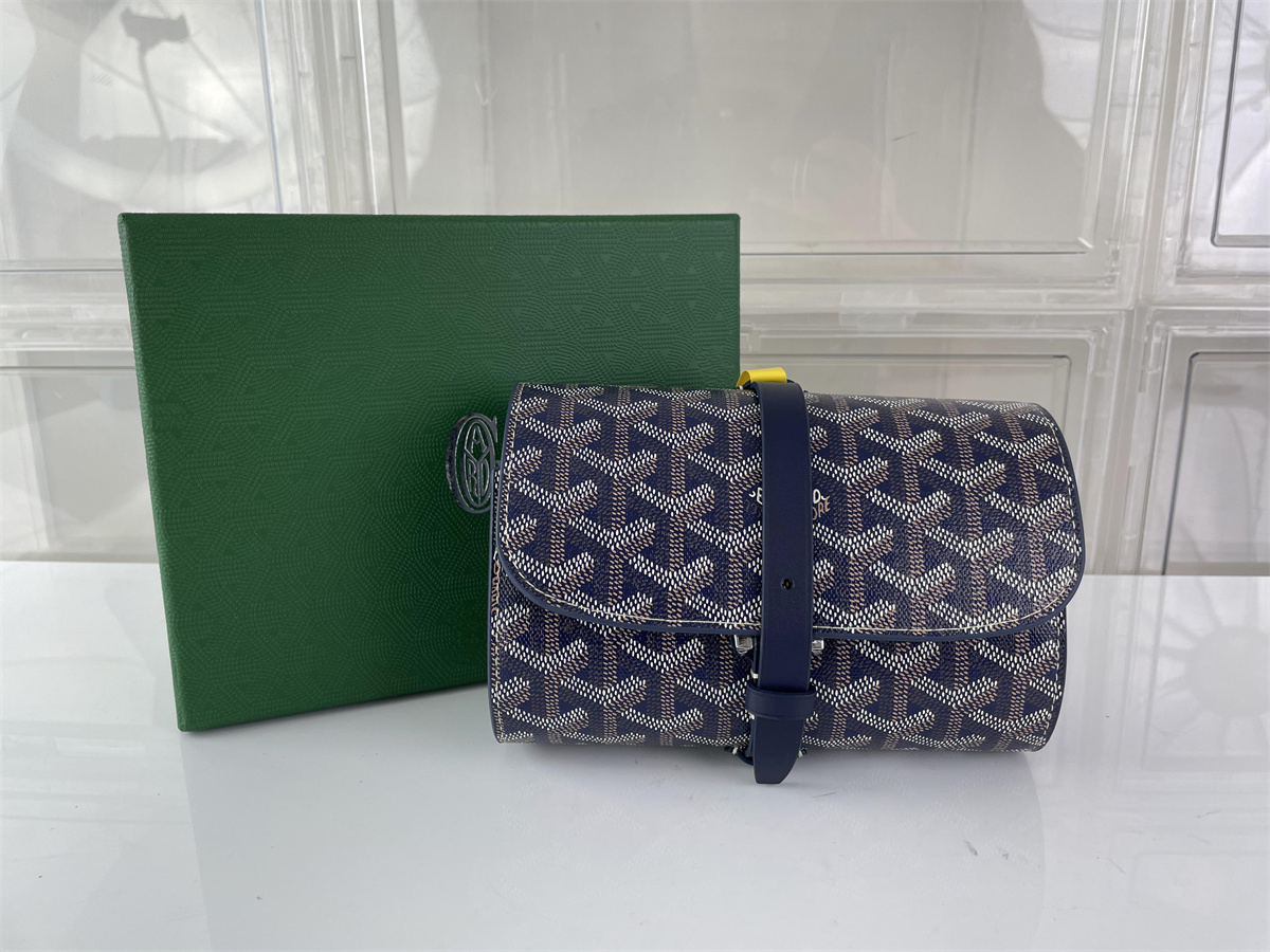 GOYARD DOUBLE Dark Blue color Watch bag box for 2 watches, (16 x 10.5 x 6.5 cm)