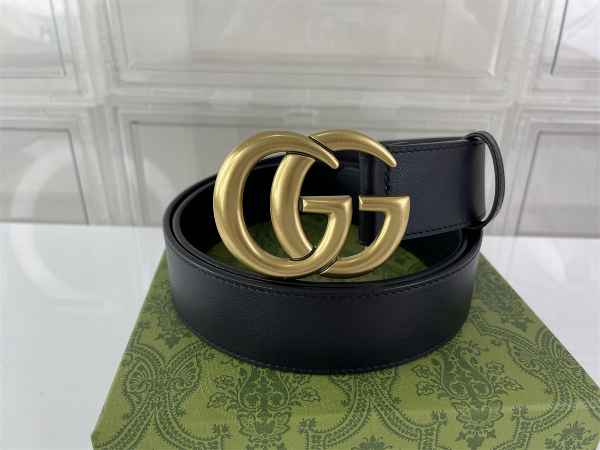 GUCCI Classic style Black Gold Male Belt, (85-125cm)