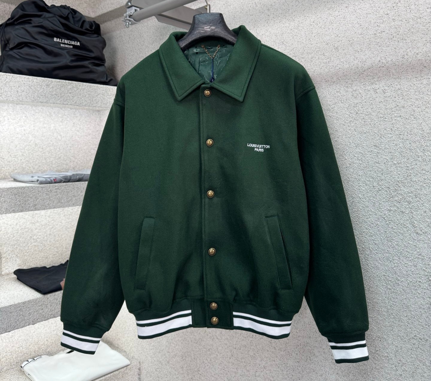 LV Louis Vuitton Green coral fleece jacket, ( S - XL )