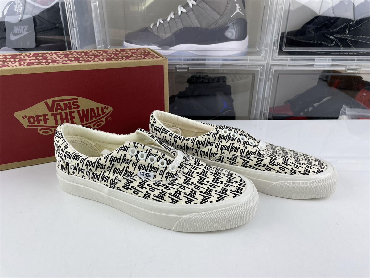 Vans Fear of God White with Black words