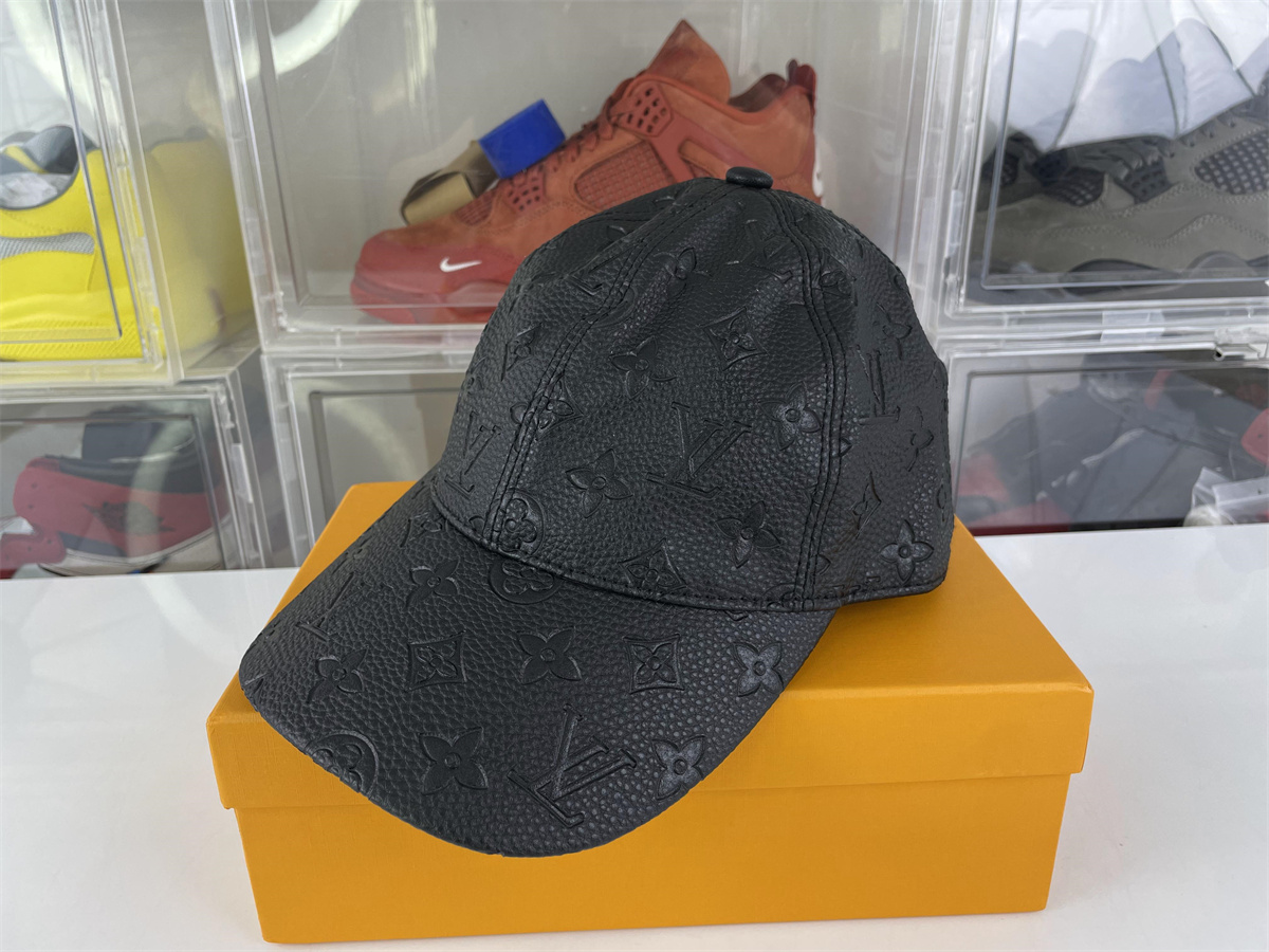 Black LV Leather Cap