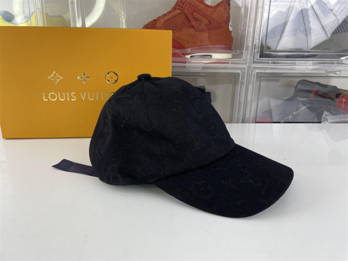 LV Black Cap with Leather adjustment
