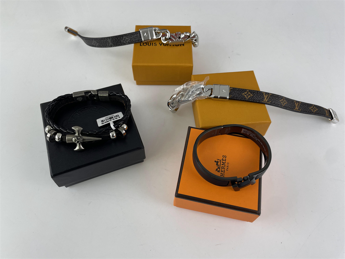 Mens Bracelets, LV, Hermes, Chrome Hearts (price for each pcs), (17 , 19, 22cm)