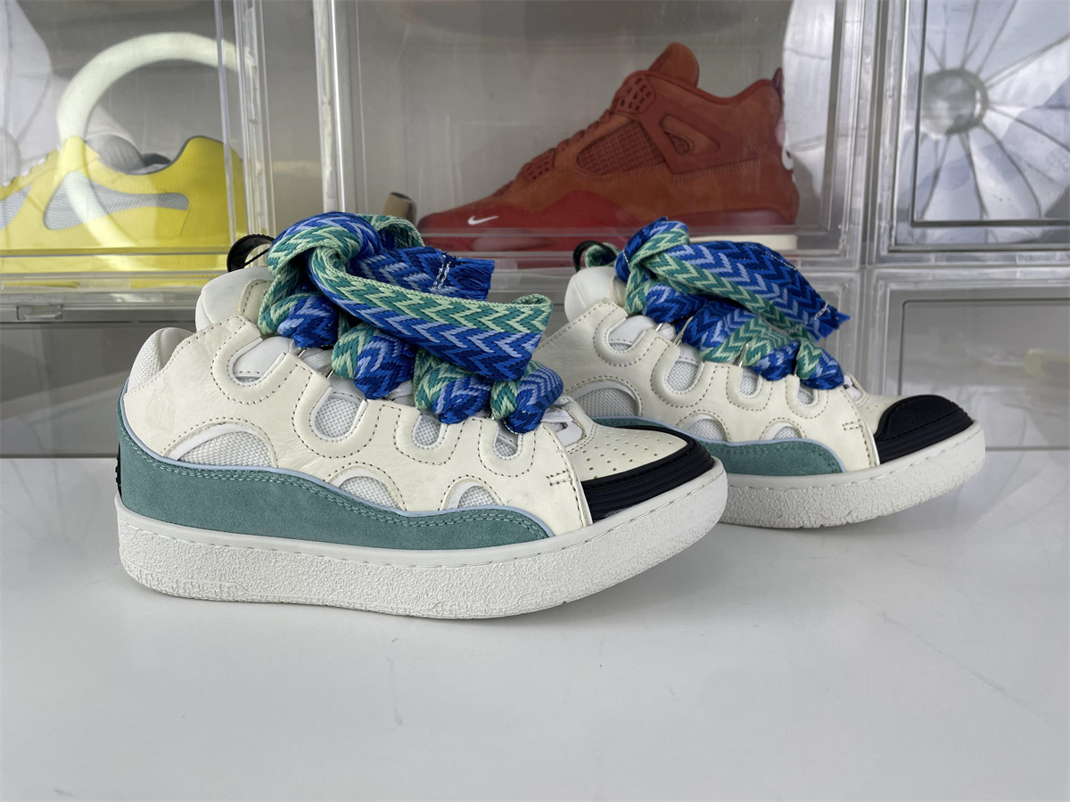 LANVIN Blue Grey Tennis Low TOP Sneakers