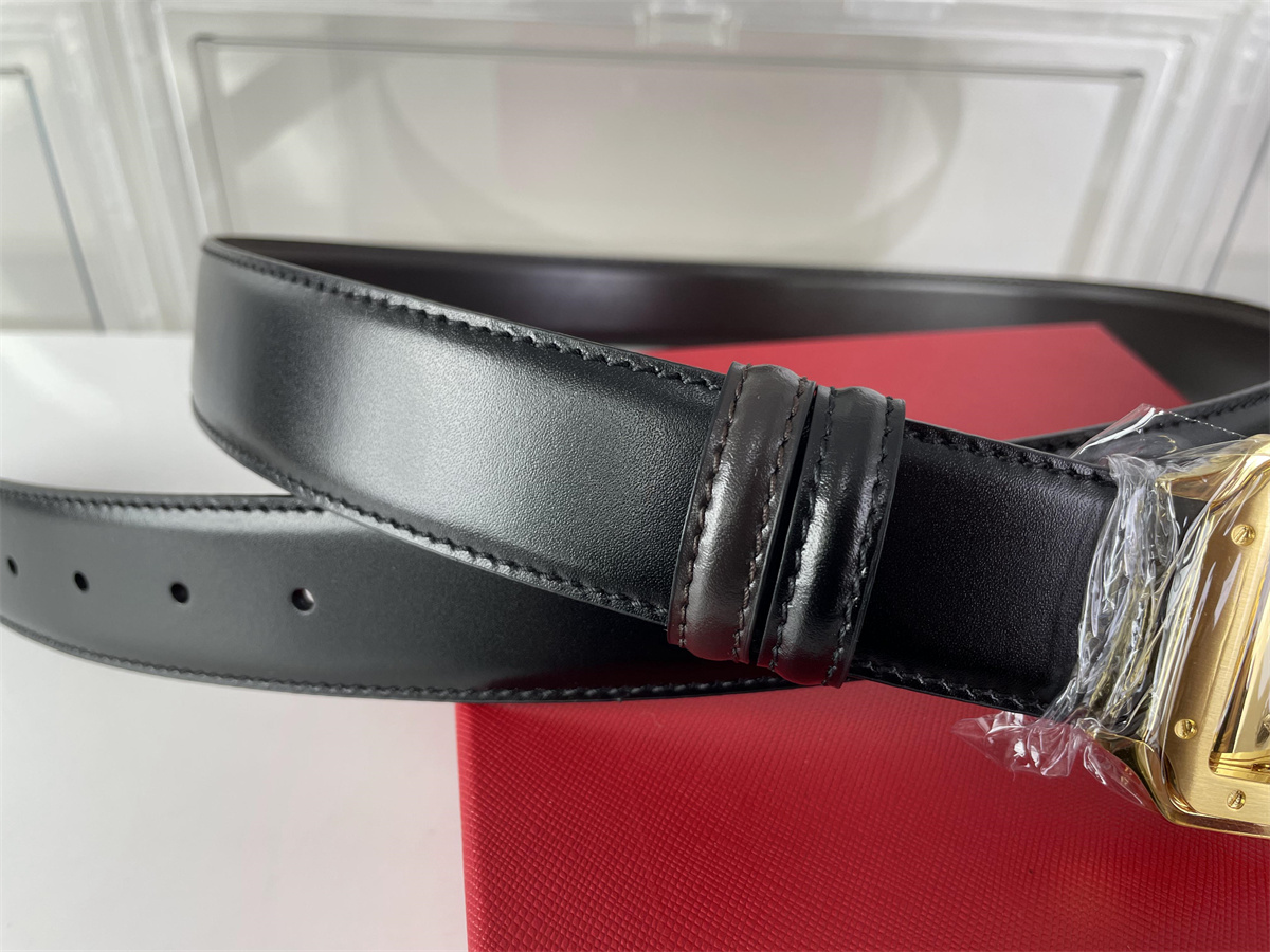 Cartier Santos Gold Metal head Belt with Black & Brown color, (85-125cm)