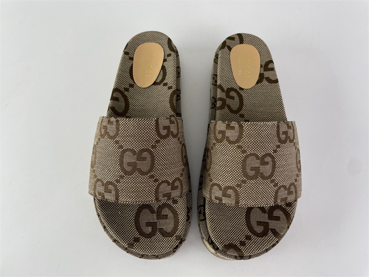 GUCCI brown unisex heigh slipper, (EU35-46)