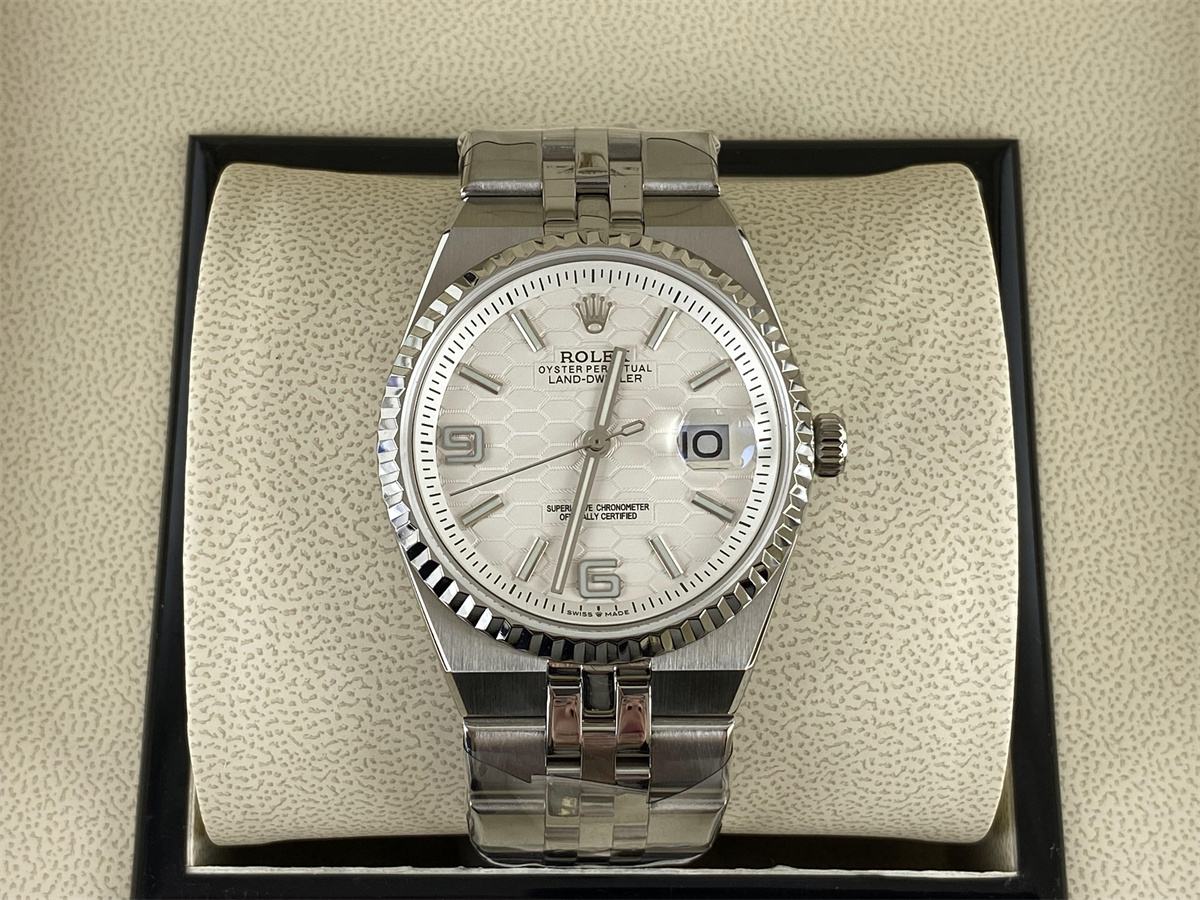 Rolex Land-Dweller White Honeycomb mark dial plate Automachine Watch, 40mm