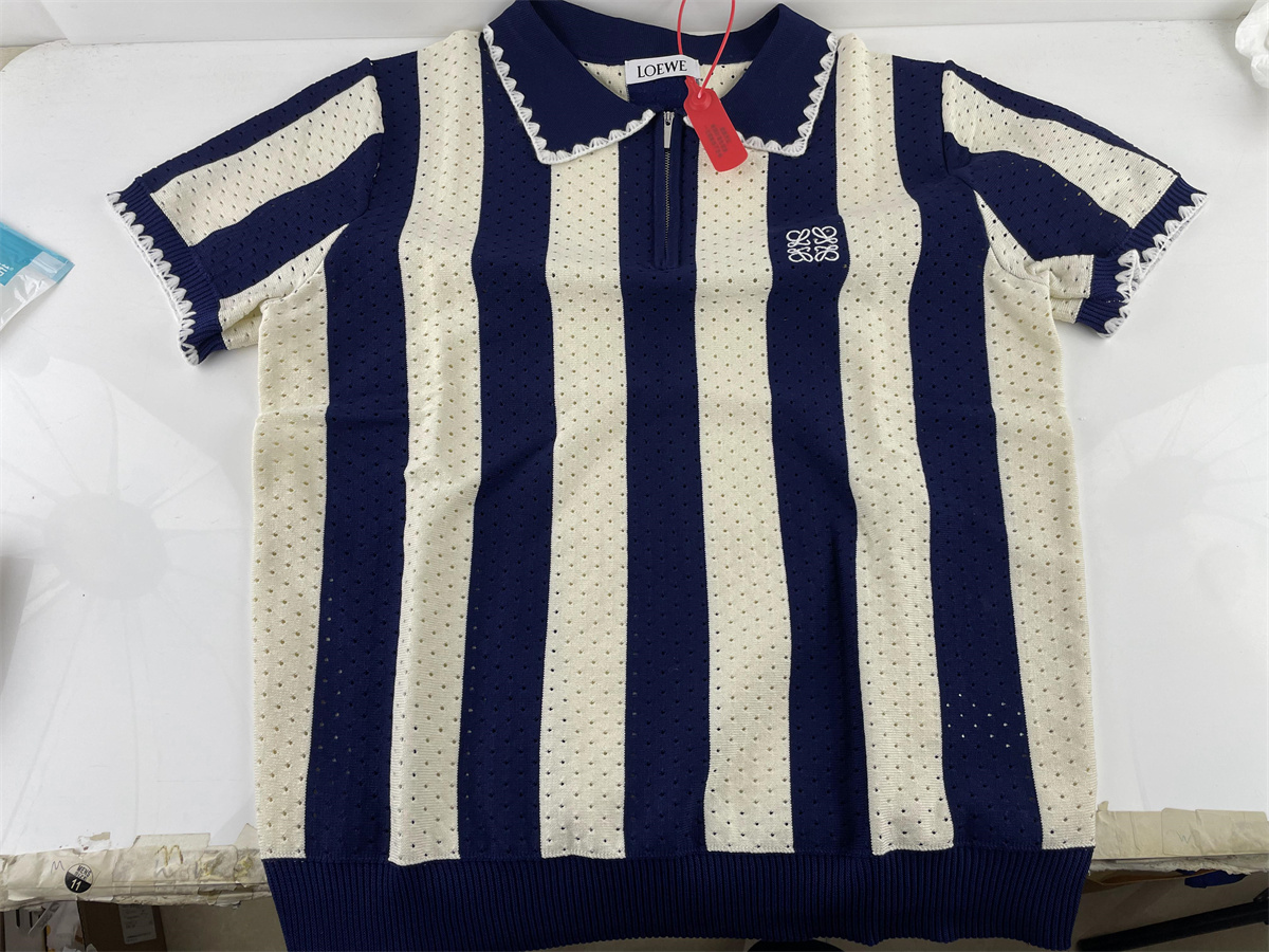 Loewe Cream White Blue T Shirt , (S-2XL)