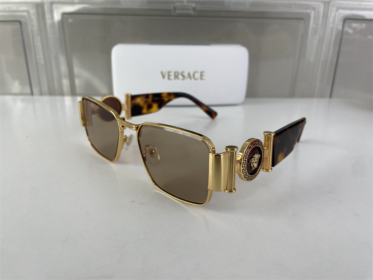 Versace Gold Brown Sunglasses