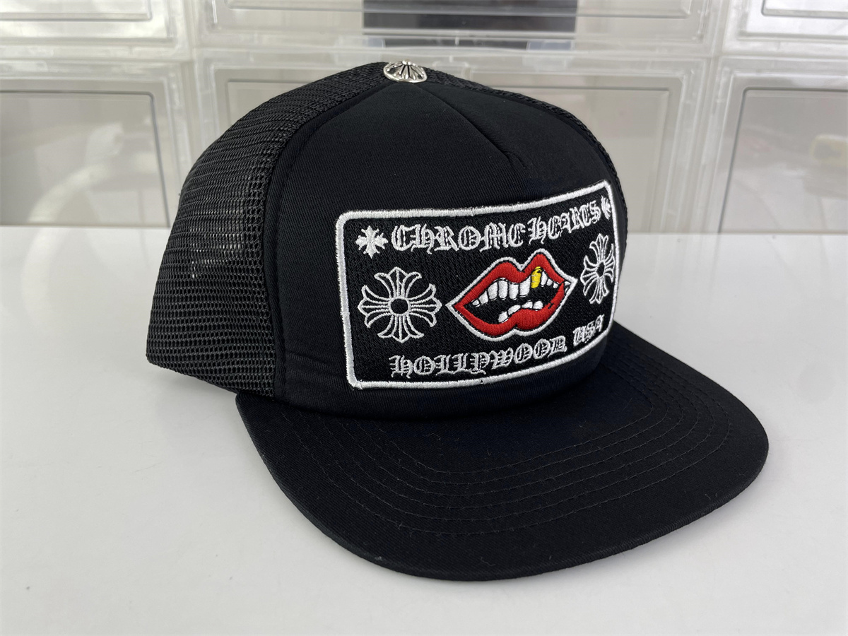 Chrome Heart Black Color with Red tongue Cap