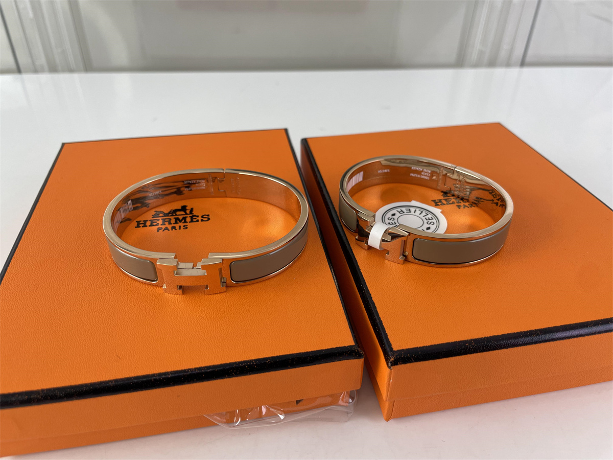 Hermes Rose Gold Chocolate color Bracelet, (17 or 19 cm)