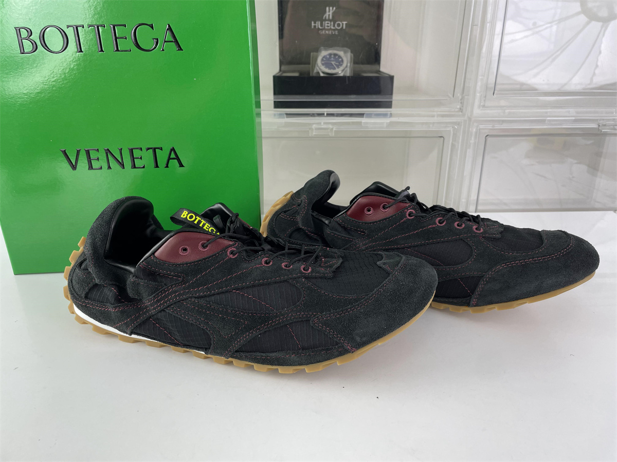 BOTTEGA VENETA Black Wine Red ORBIT FLASH Running Shoes, (EU36-46)