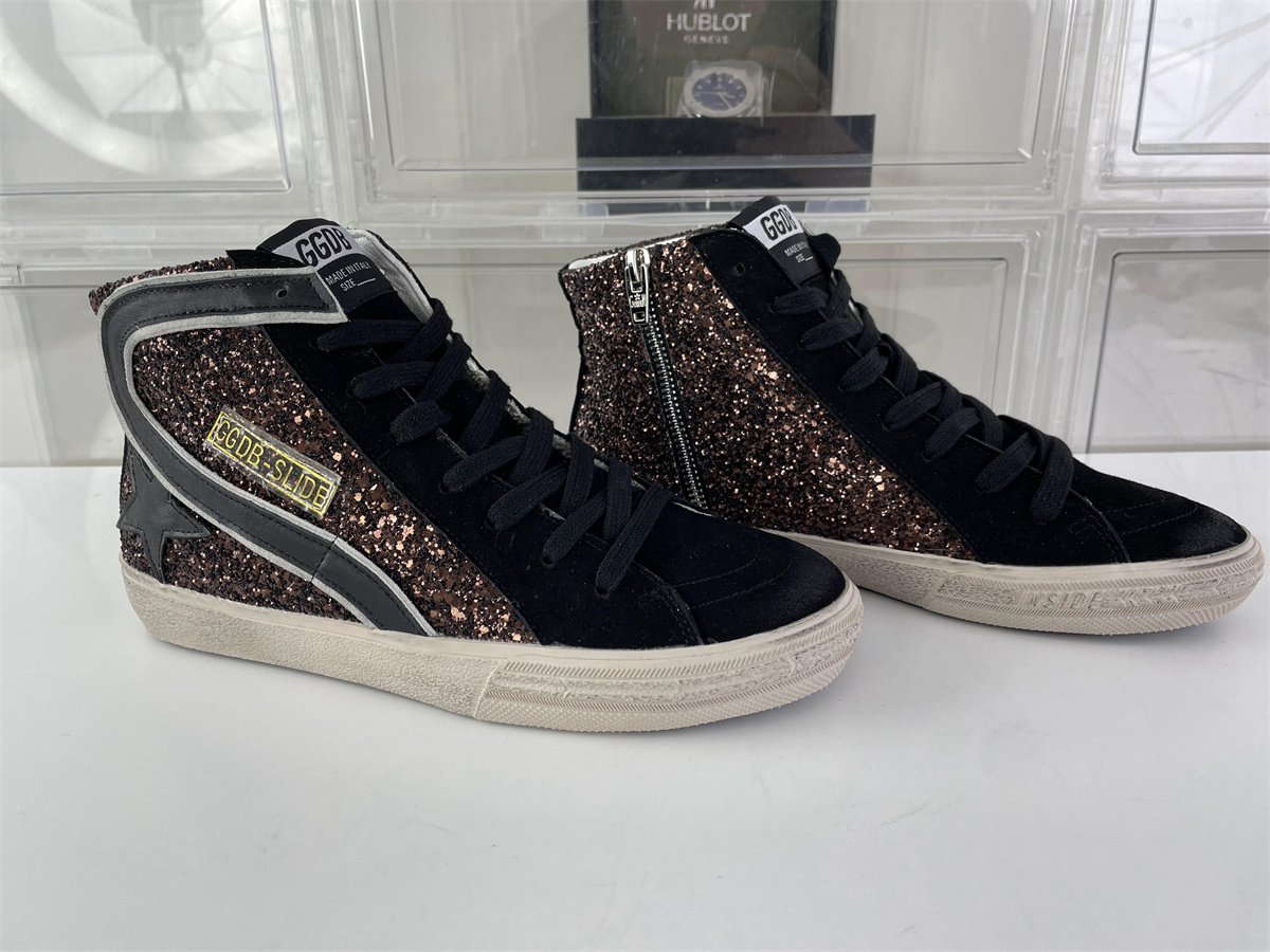 GOLDEN GOOSE BLACK WINE RED shoes, (EU36-45)