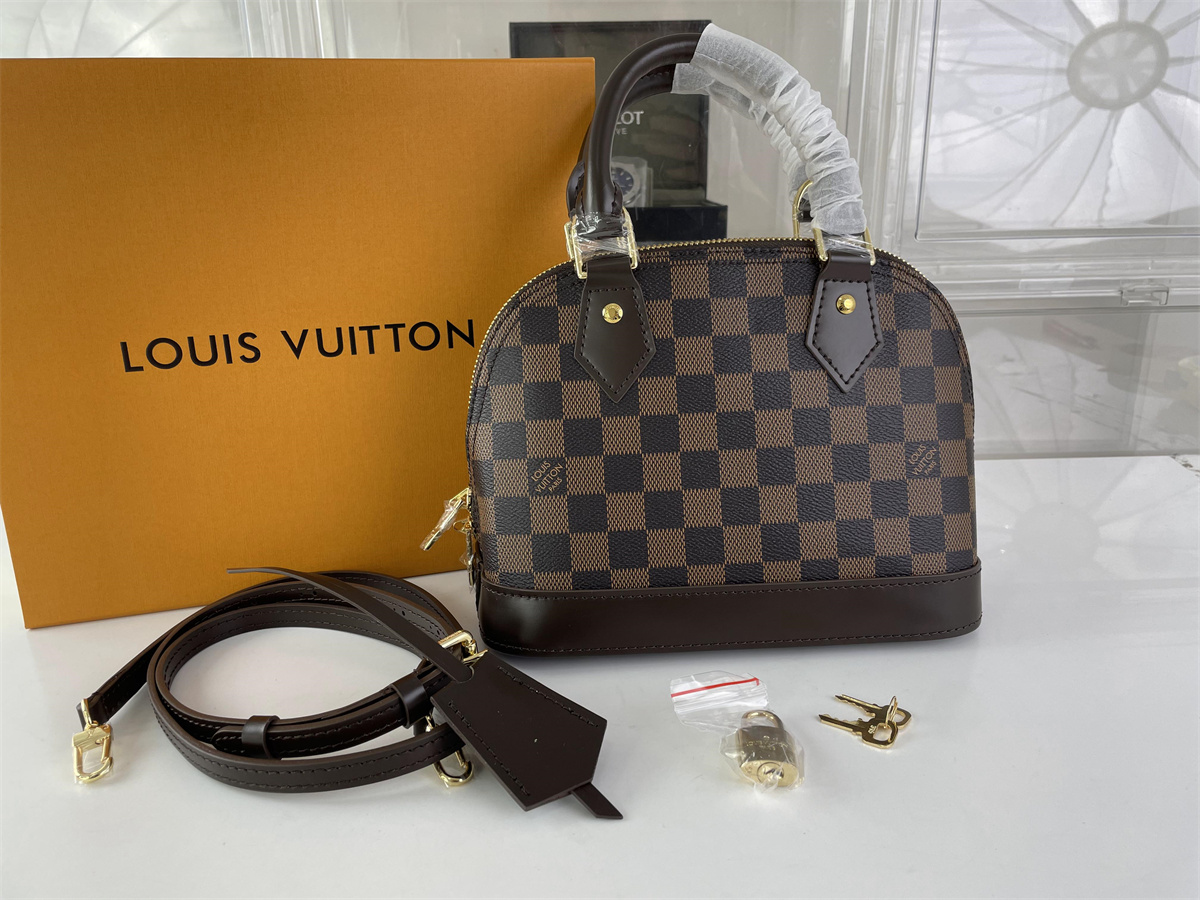 LV Louis Vuitton Alma BB Brown handling bag, (23.5 x 17.5 x 11.5 cm)