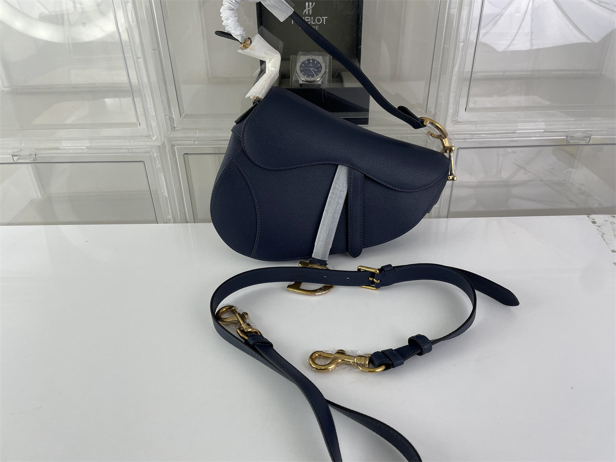 Dior Royal Blue Saddle Bag, (24 x 18 x 6 cm)