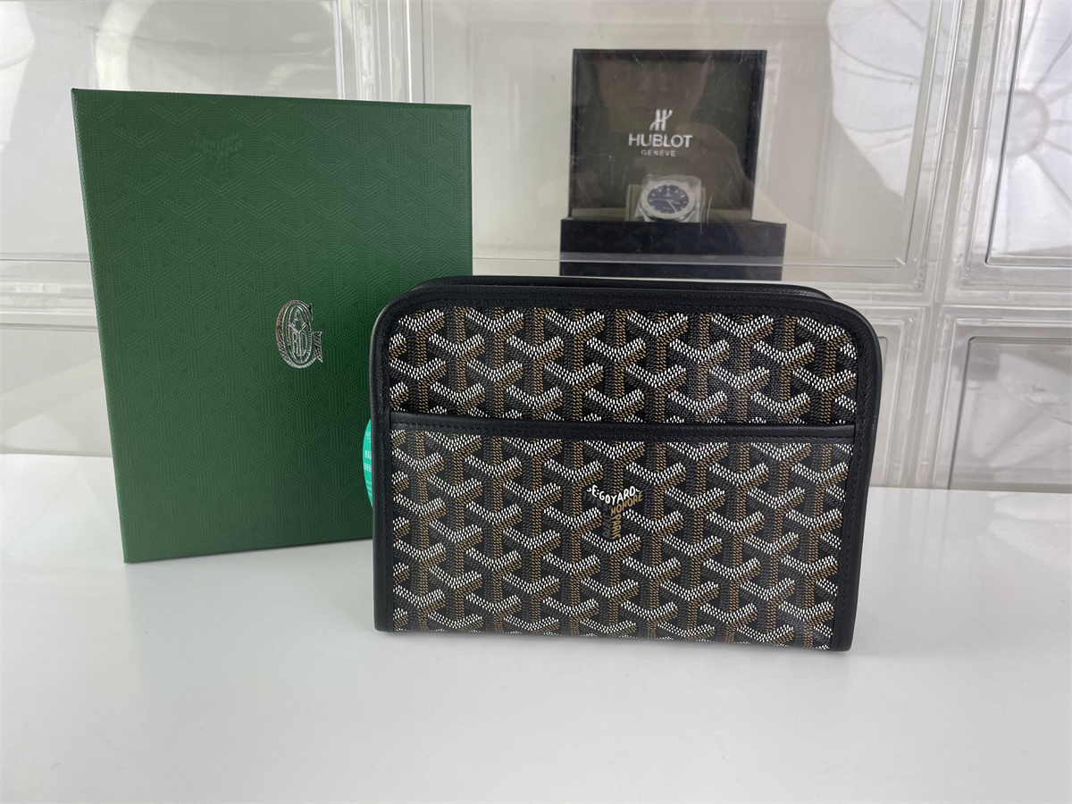 Goyard Jouvence Unisex Black Brown Toiletry bag, (24.5 x 19 x 7 cm)