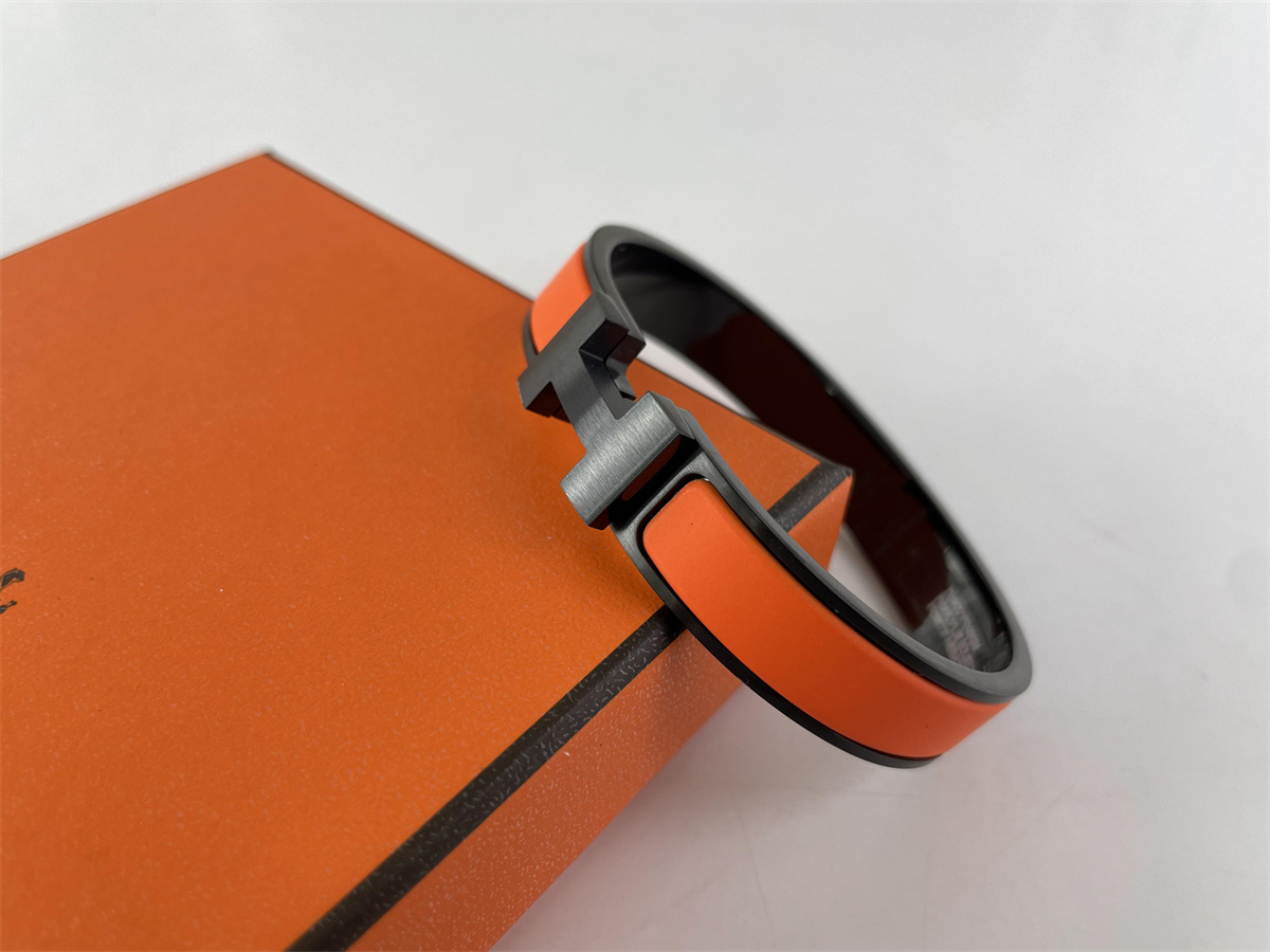 Hermes Unisex Bracelet Black Orange color, (size 17, 18, 19, 20 ,21cm)