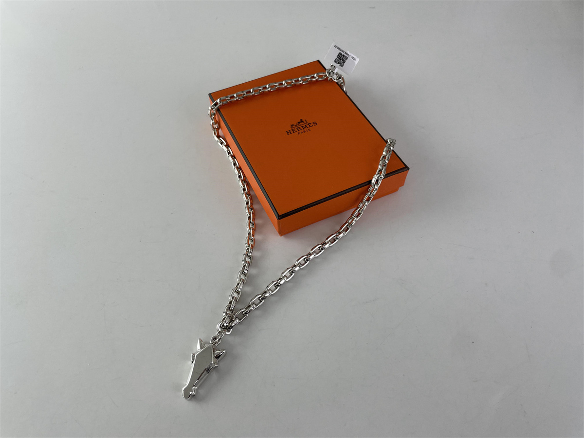 H Brand Hermes Horse shape necklace chain, 58cm
