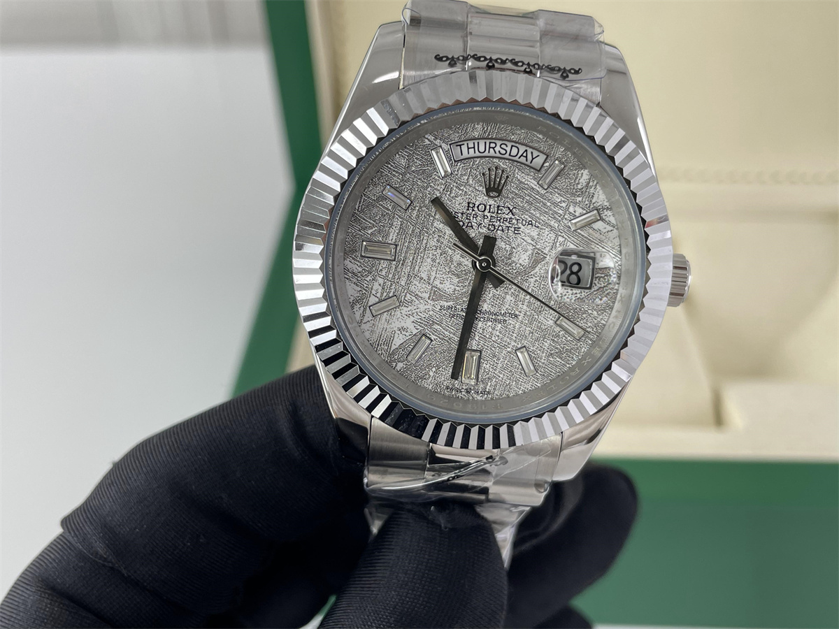 Rolex Day-date Grey Ice Broken marks Auto-Machine Watch, 41mm
