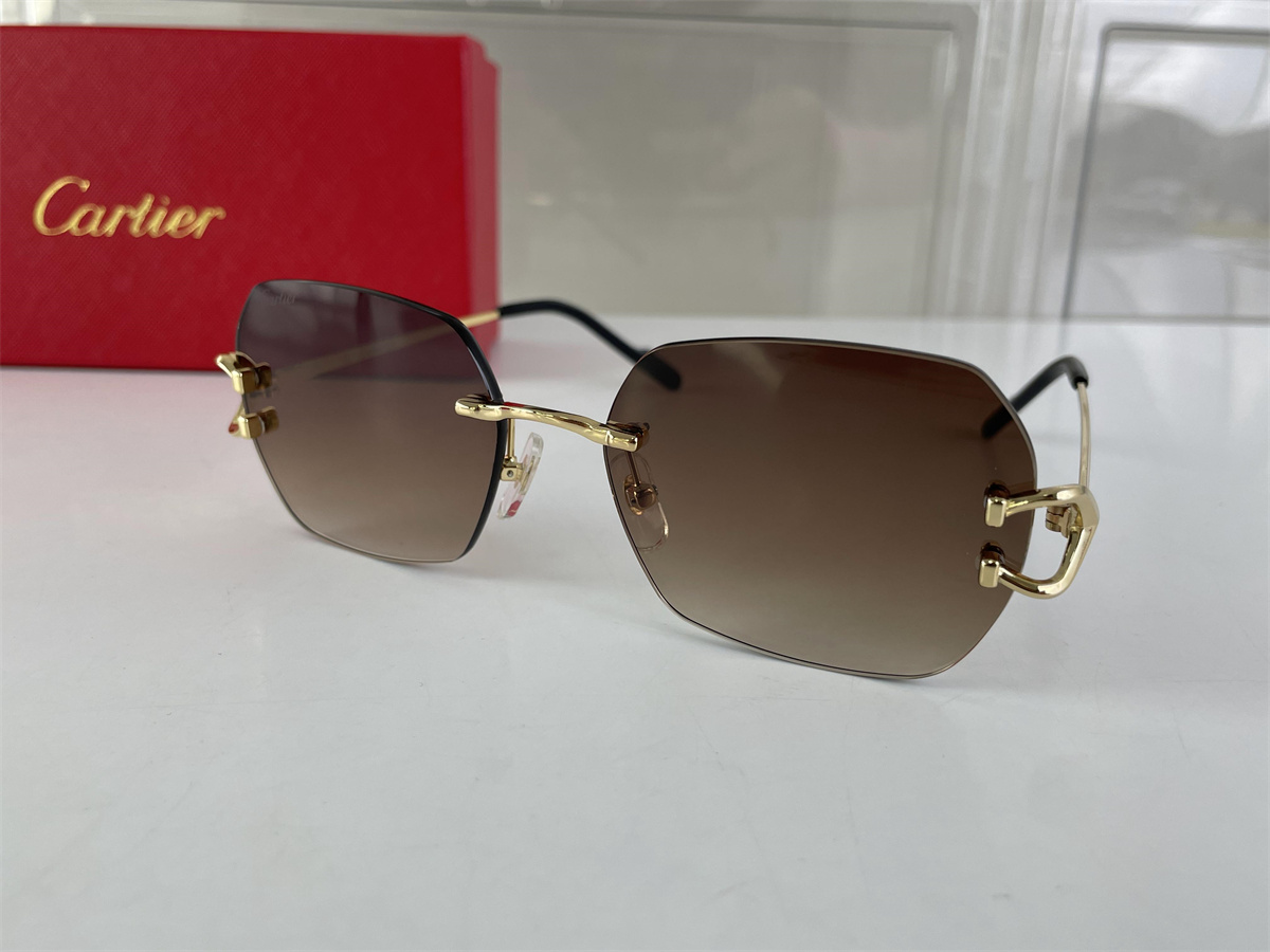 Cartier Yellow Gold legs with Brown sunglasses
