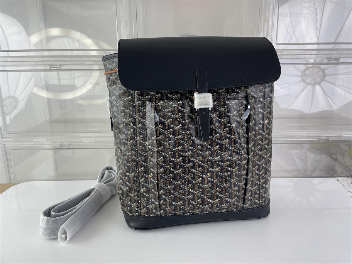 Goyard Black Brown &Ain Backpack, (39 x 32 x 15.5cm)