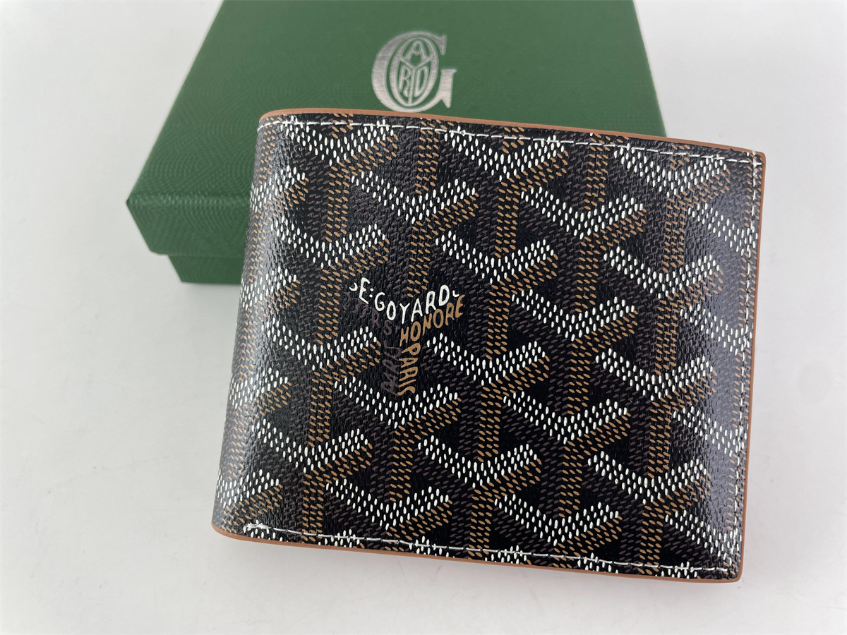 GOYARD Black Brown Wallet, (11 x 9 cm )