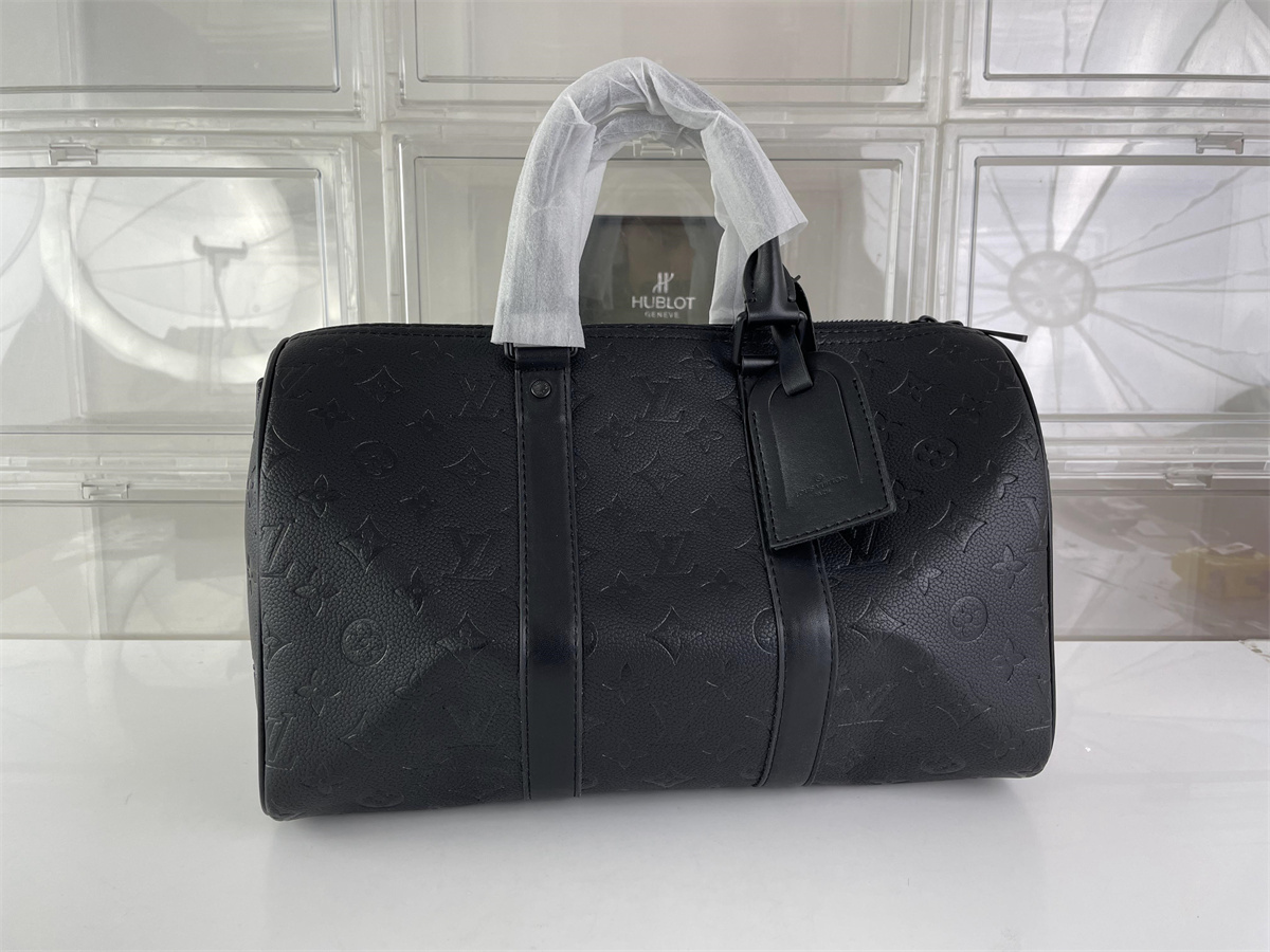 LV Louis Vuitton Keepall Bandouliere 35 Black handing bag, (35 x 21 x 16 cm)