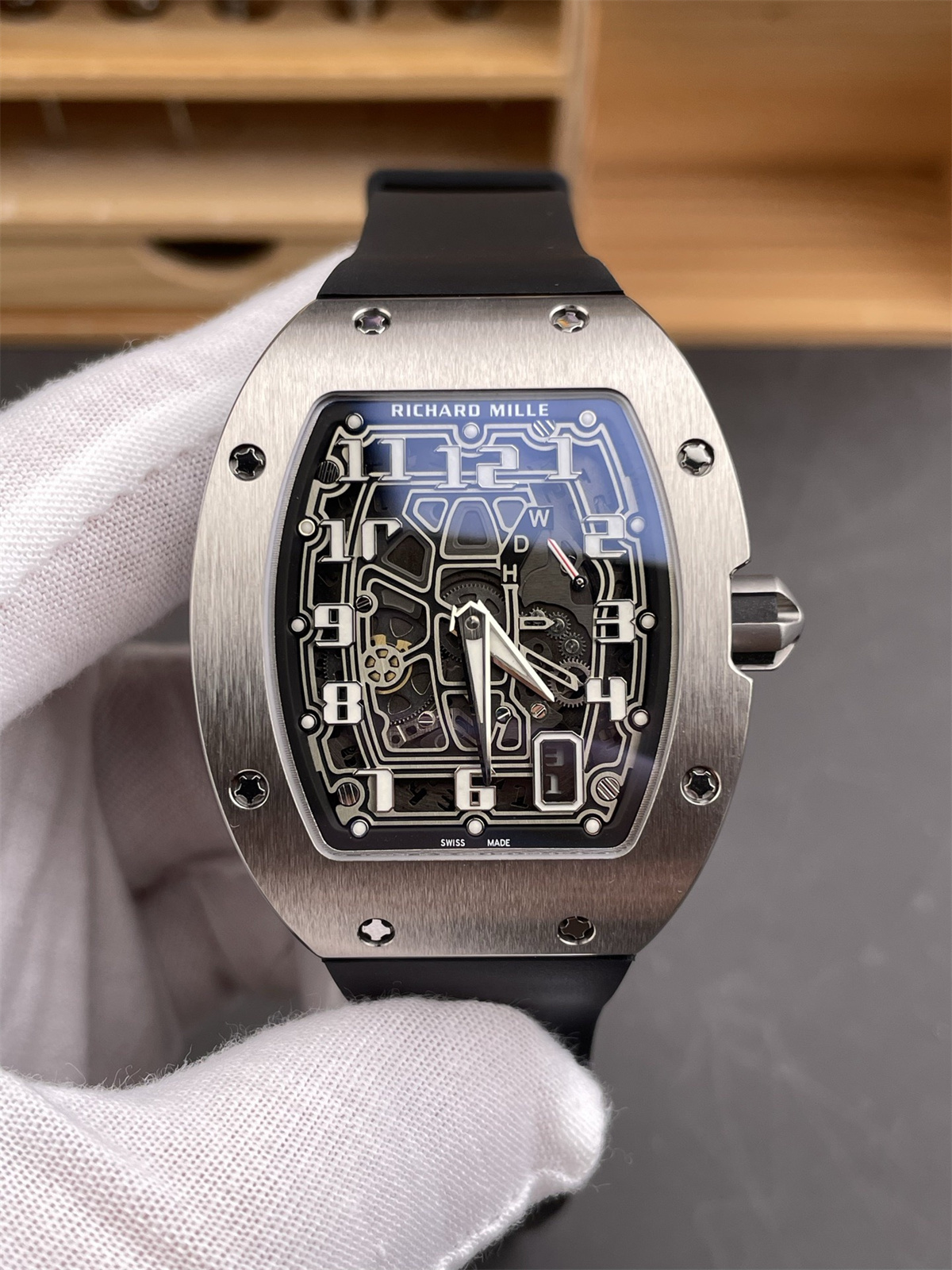 Richard Mille Silver Titanium Black Swiss Machine watch RM67-02 CA/1168