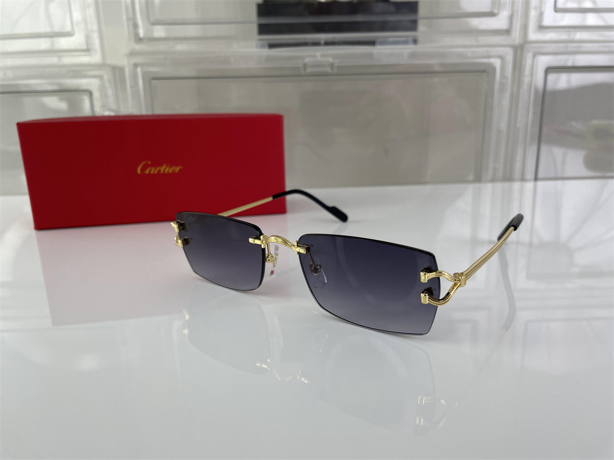 Cartier Puple glass yellow gold legs sunglass