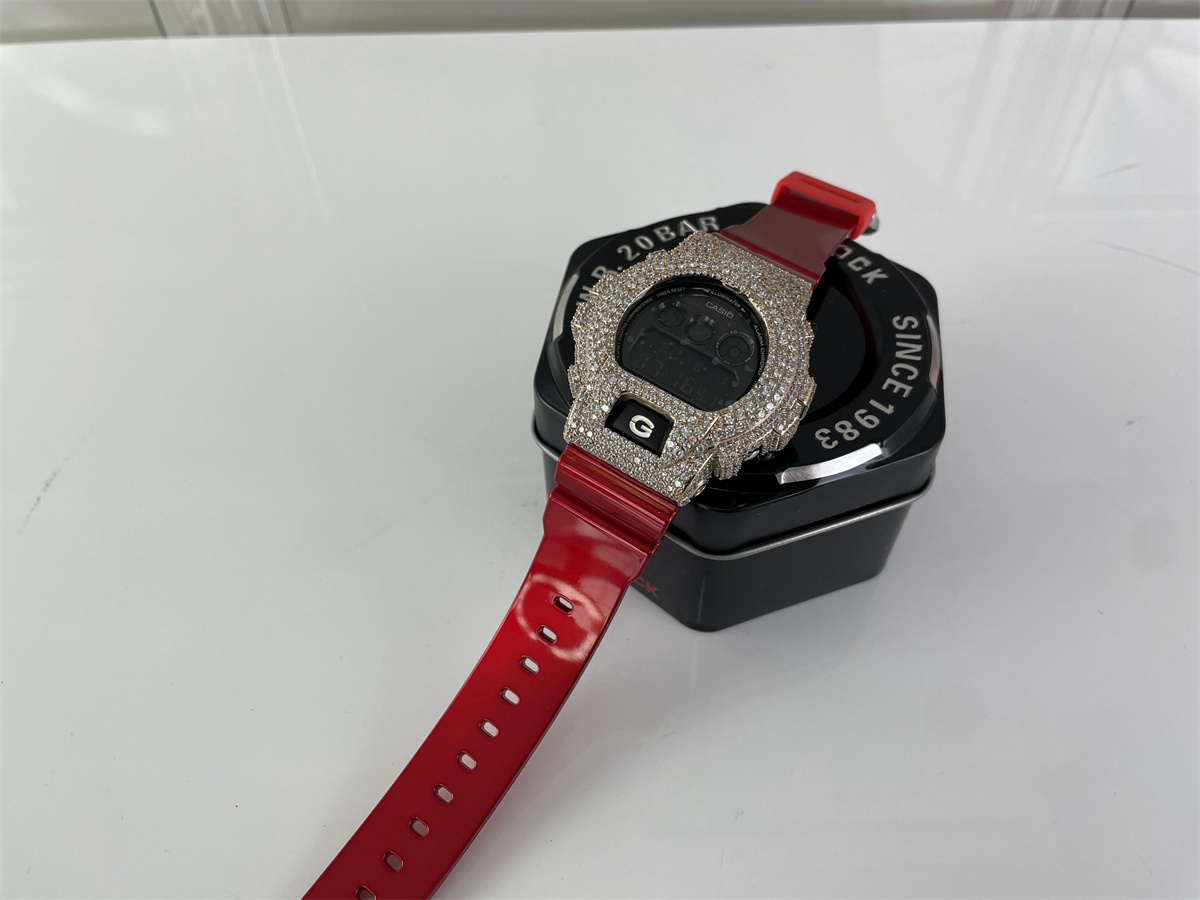 CASIO G-Shock Rose Gold Red electronic watch with zircon stone, ( 50 x 1.8mm)