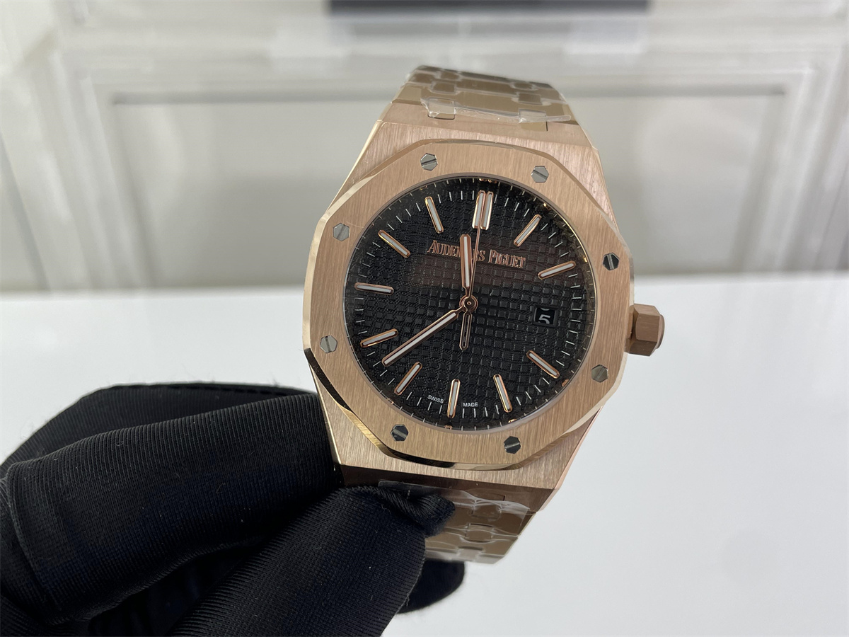 AP AUDEMARS PIGUET OAK Rose Gold Black auto machine watch, 41mm