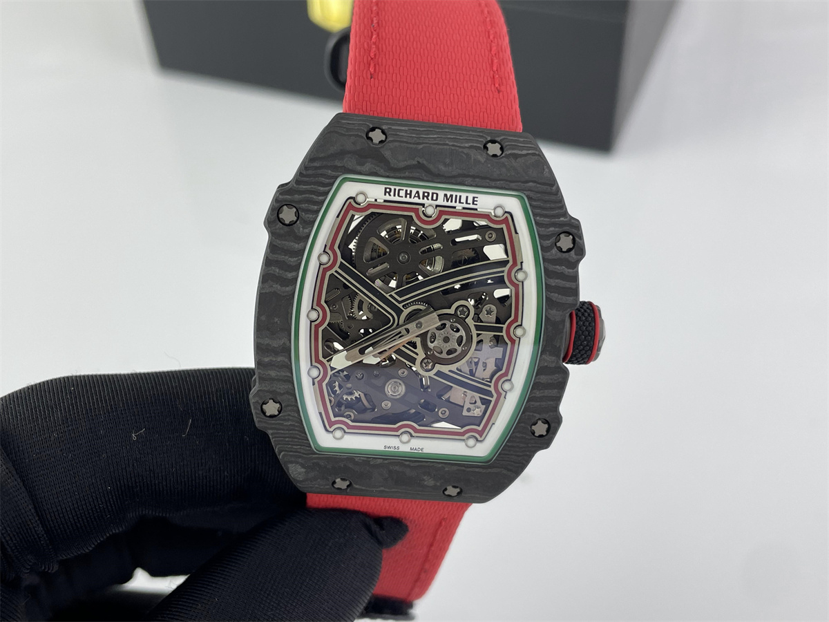 Richard Mille Black Red carbon Fiber Titanium swiss machine watch,RM67-02
