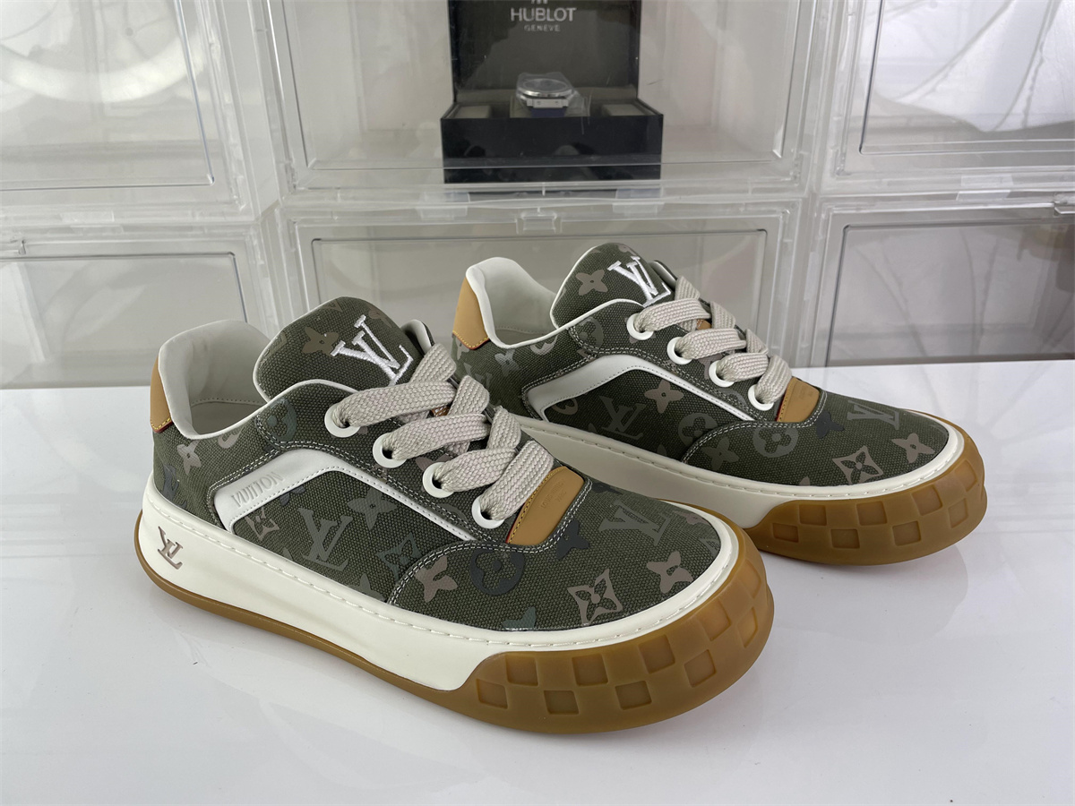 LV Louis Vuitton Trainer Green Sneaker Shoes, (EU38-46)