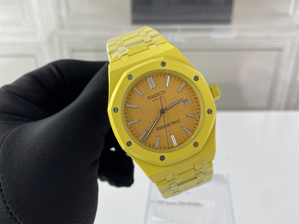 AP Swatch Yellow Machine Watch with Steal Cover