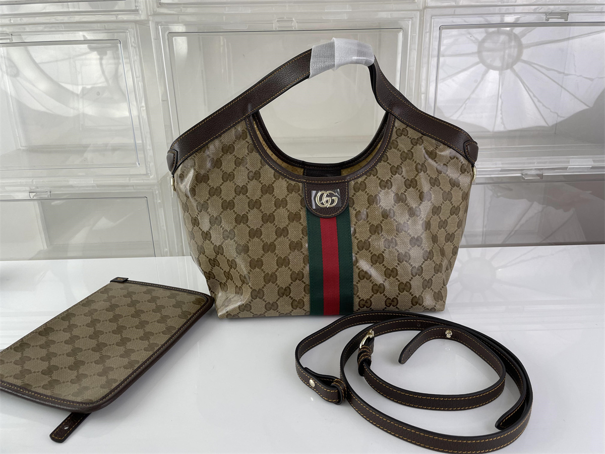 GUCCI Giglio Tote bag purse Brown color S size , (25 x 20 x 15 cm)
