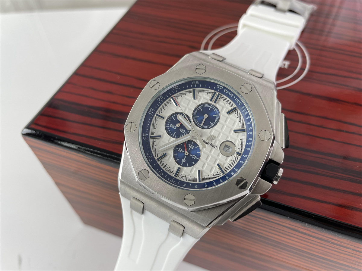 AP AUDEMARS PIGUET 26470 series Silver White Dial Plate Automachine watch, 44mm