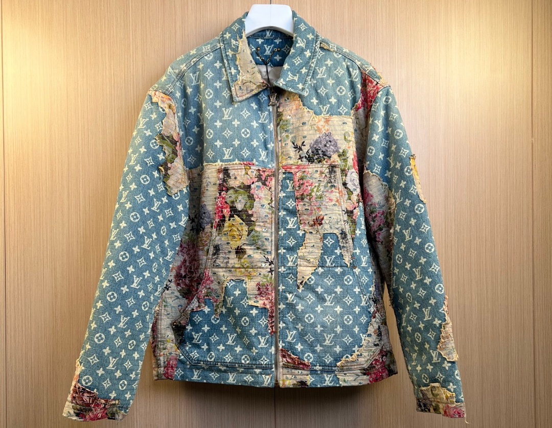LV Classic Broken design cotton jacket Blue Tan color, (46-52) 260 glb max