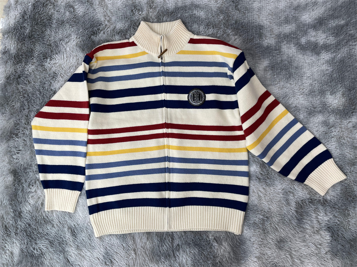 Hermes male Rainbow color woolen sweater, (M-3XL)