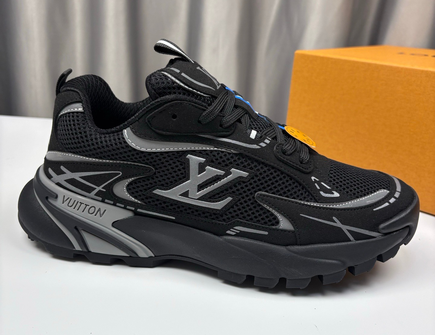 LV Louis Vuitton Tatic Runner Black 3M Sneaker, (EU38-46)