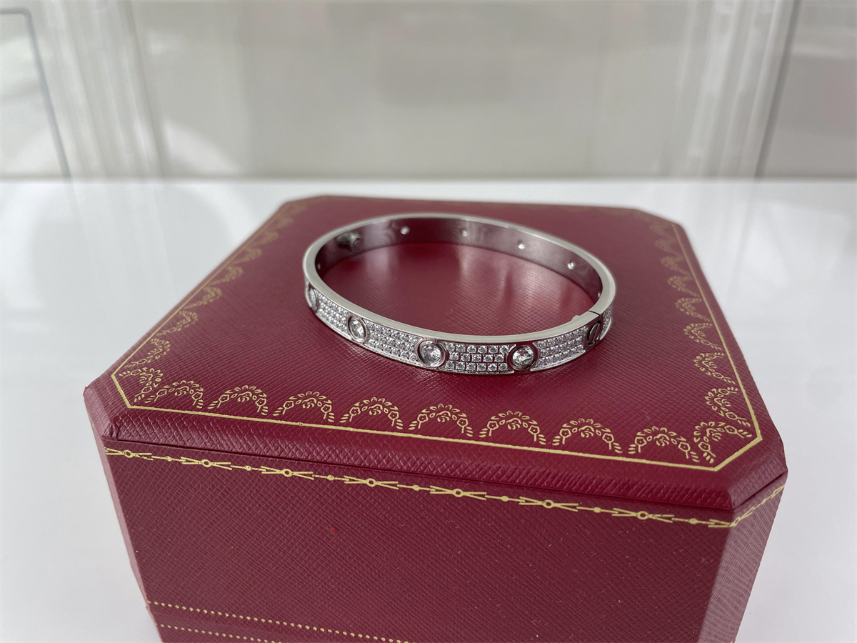 Cartier Silver Bracelet full with zircon stones , (size 18,19, 20 , 21 cm )