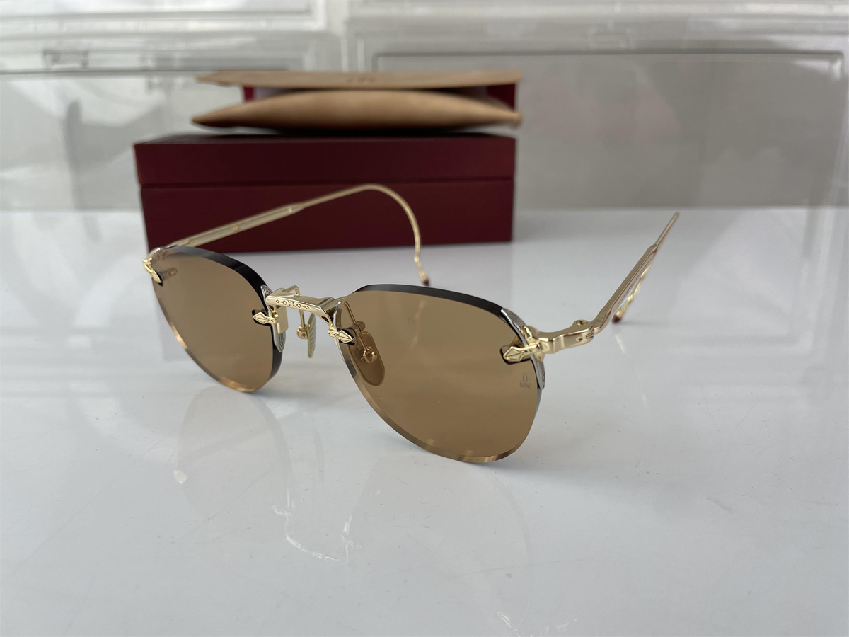 JACQUES MARIF MAGE Yellow Gold Curving Legs with Thick glass Sunglass